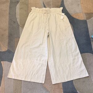 Anthropologie Ivory Textured pants